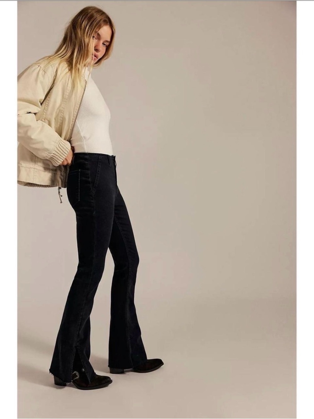 We The Free Level Up Slit Slim Flare Jeans